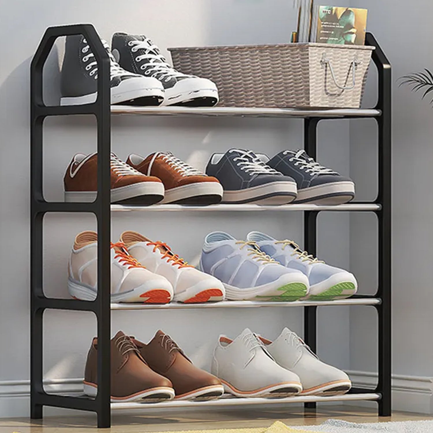 4 Layer Space-saving Shoes Show Rack Folding Shoe Rack (1 Pc) 4 Layer Space-saving Shoes Show Rack Folding Shoe Rack (1 Pc)